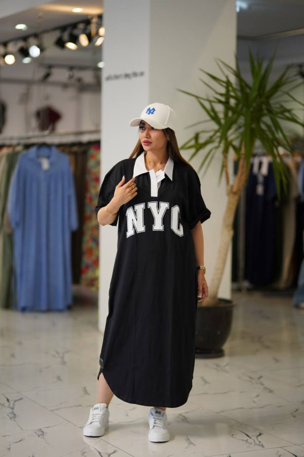 پیراهن ماکسی یقه دار _ NYC - Image 3